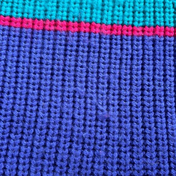 Vintage 90s Classic Fashion Striped Rainbow Sweater Medium - Picture 9 of 13